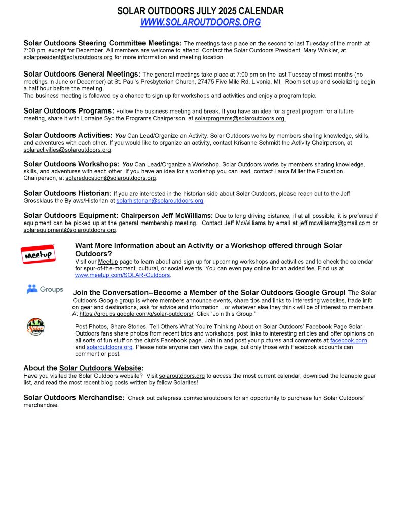 SOLAR Calendar July 2025 Page 2