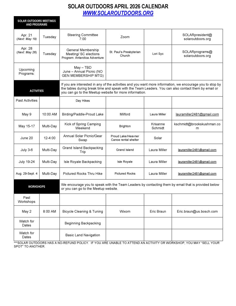 SOLAR Calendar April 2026 Page 1