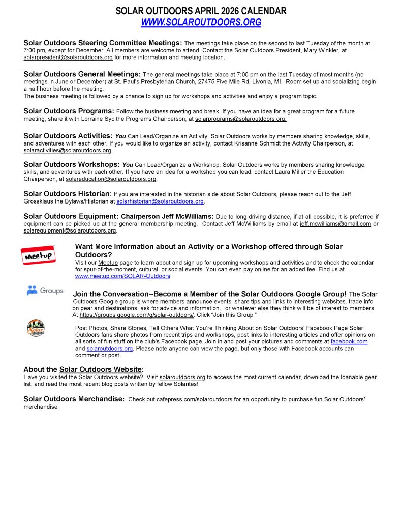 SOLAR Calendar April 2026 Page 2